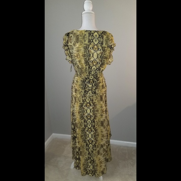 Bar III Ruched Python Printed Maxi Dress - Picture 3 of 6